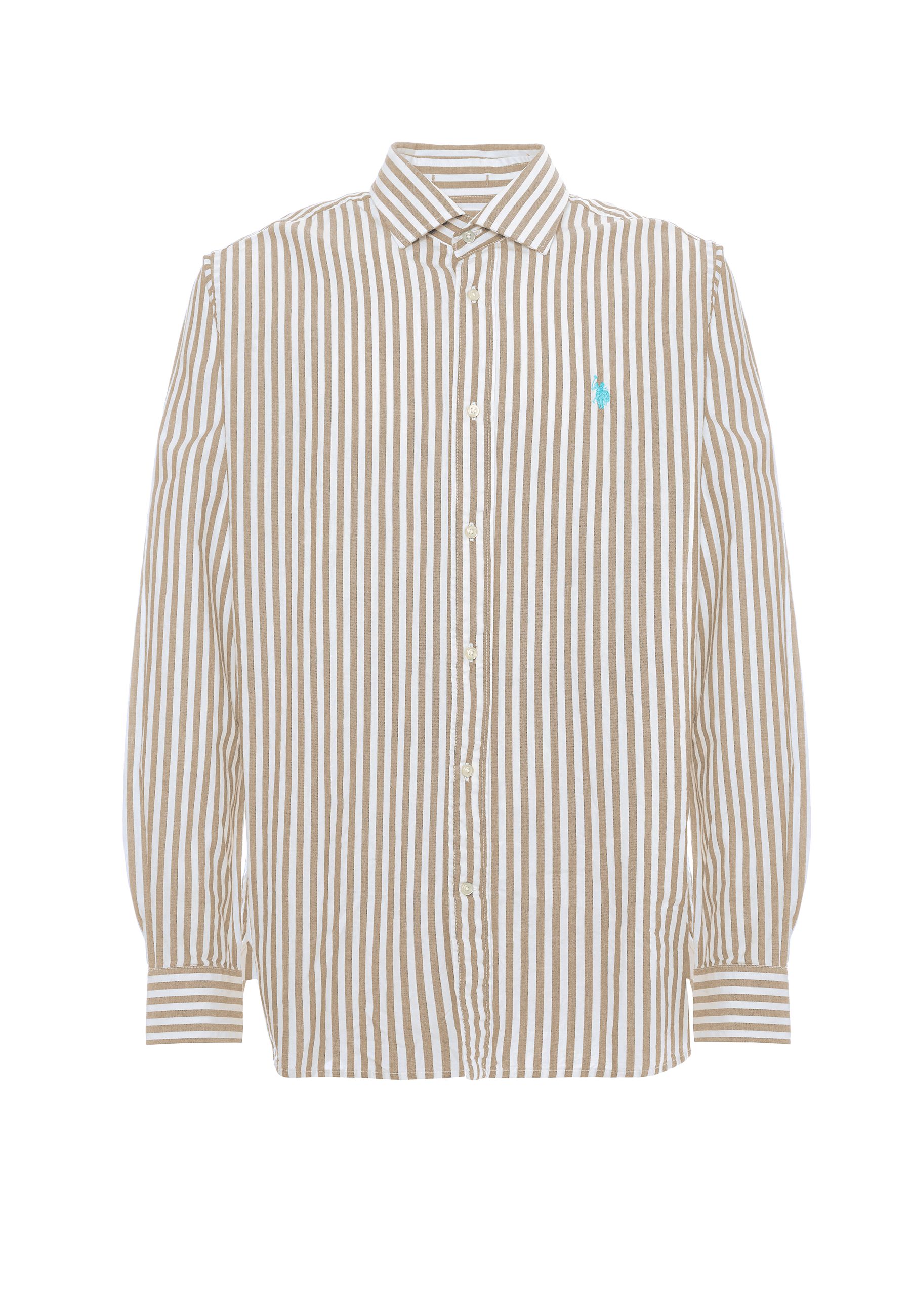 Camicia in misto cotone e lino con logo