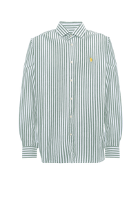 Camicia in misto cotone e lino con logo