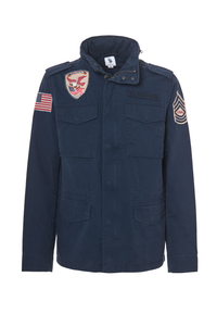 Giacca field in cotone gabardine con patch