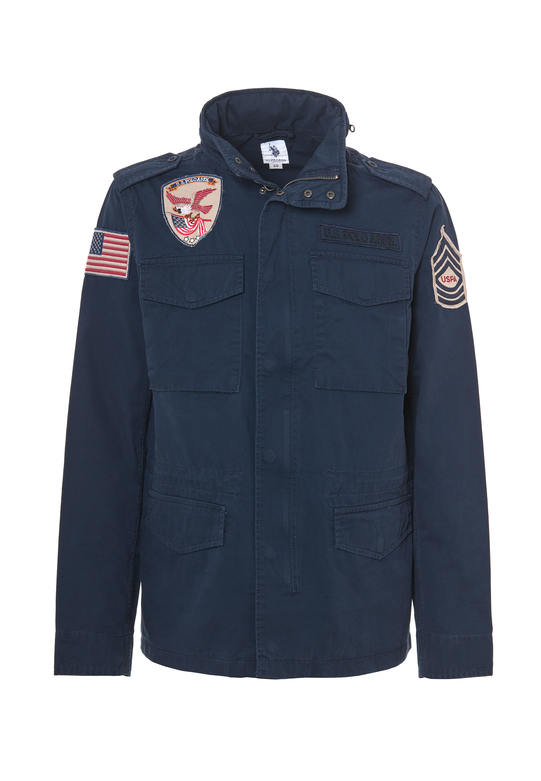 Giacca field in cotone gabardine con patch