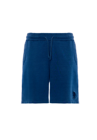 Pantaloni sportivi corti indigo in cotone