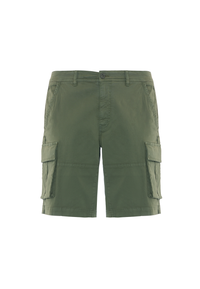 Pantaloni corti cargo in cotone twill stretch