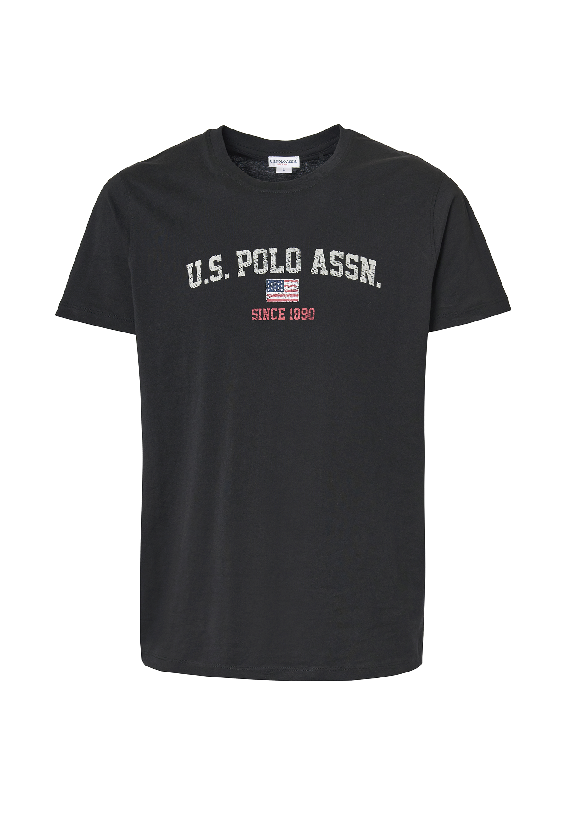 T-shirt girocollo in cotone con stampa frontale U.S. POLO ASSN.