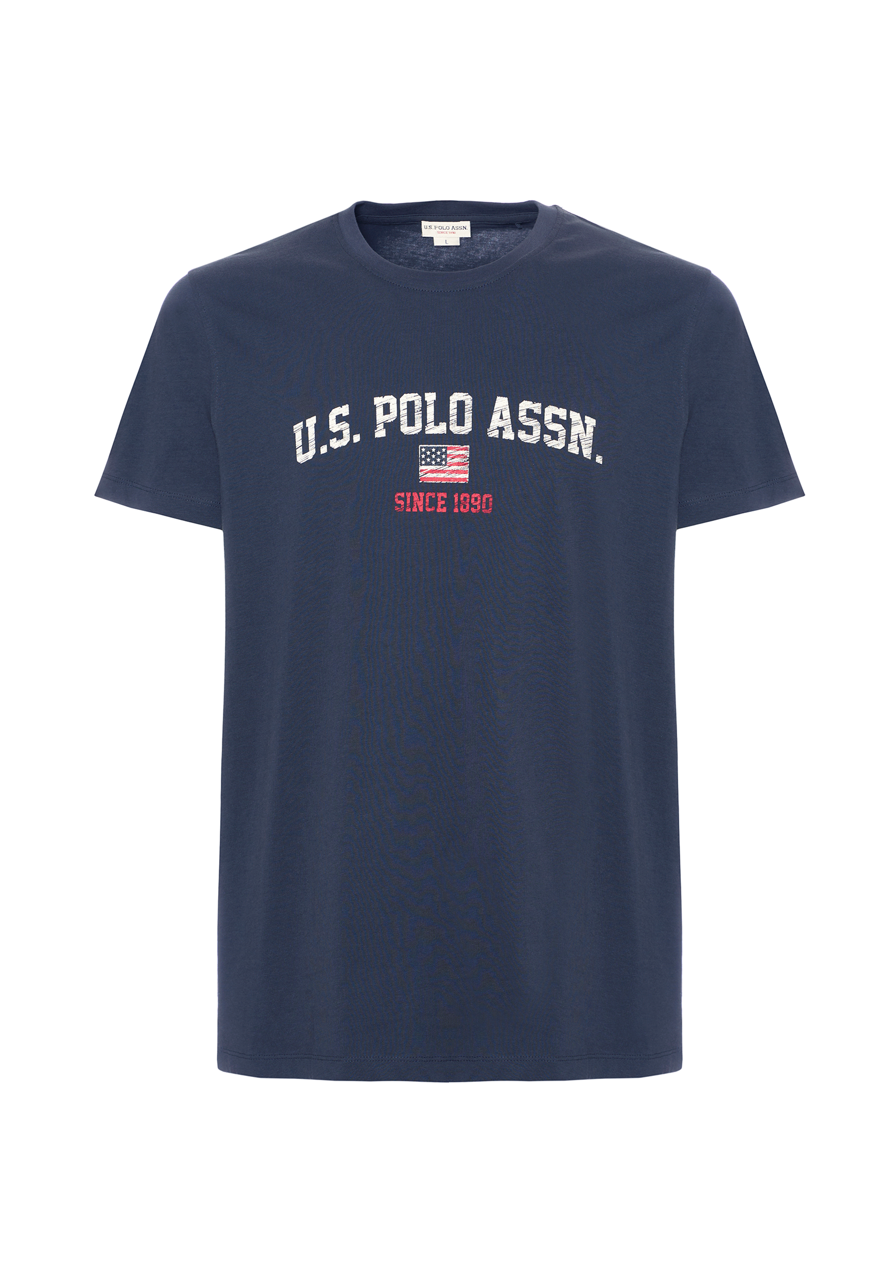 T-shirt girocollo in cotone con stampa frontale U.S. POLO ASSN.