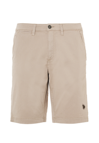 Pantaloni corti chino in cotone twill stretch con logo
