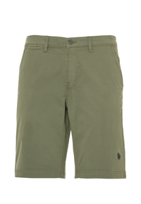 Pantaloni corti chino in cotone twill stretch con logo