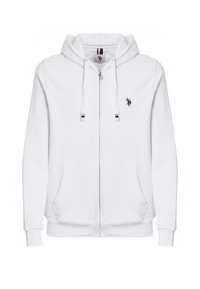 Felpa in cotone con cappuccio e chiusura zip