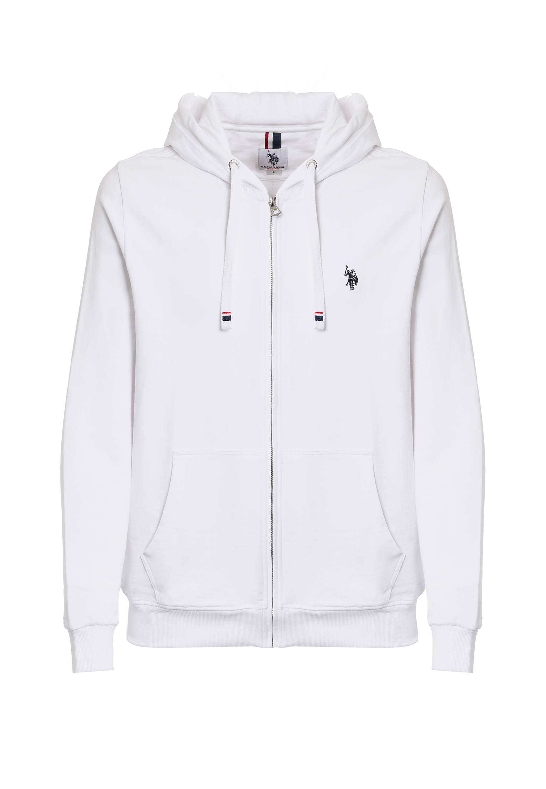 Felpa in cotone con cappuccio e chiusura zip