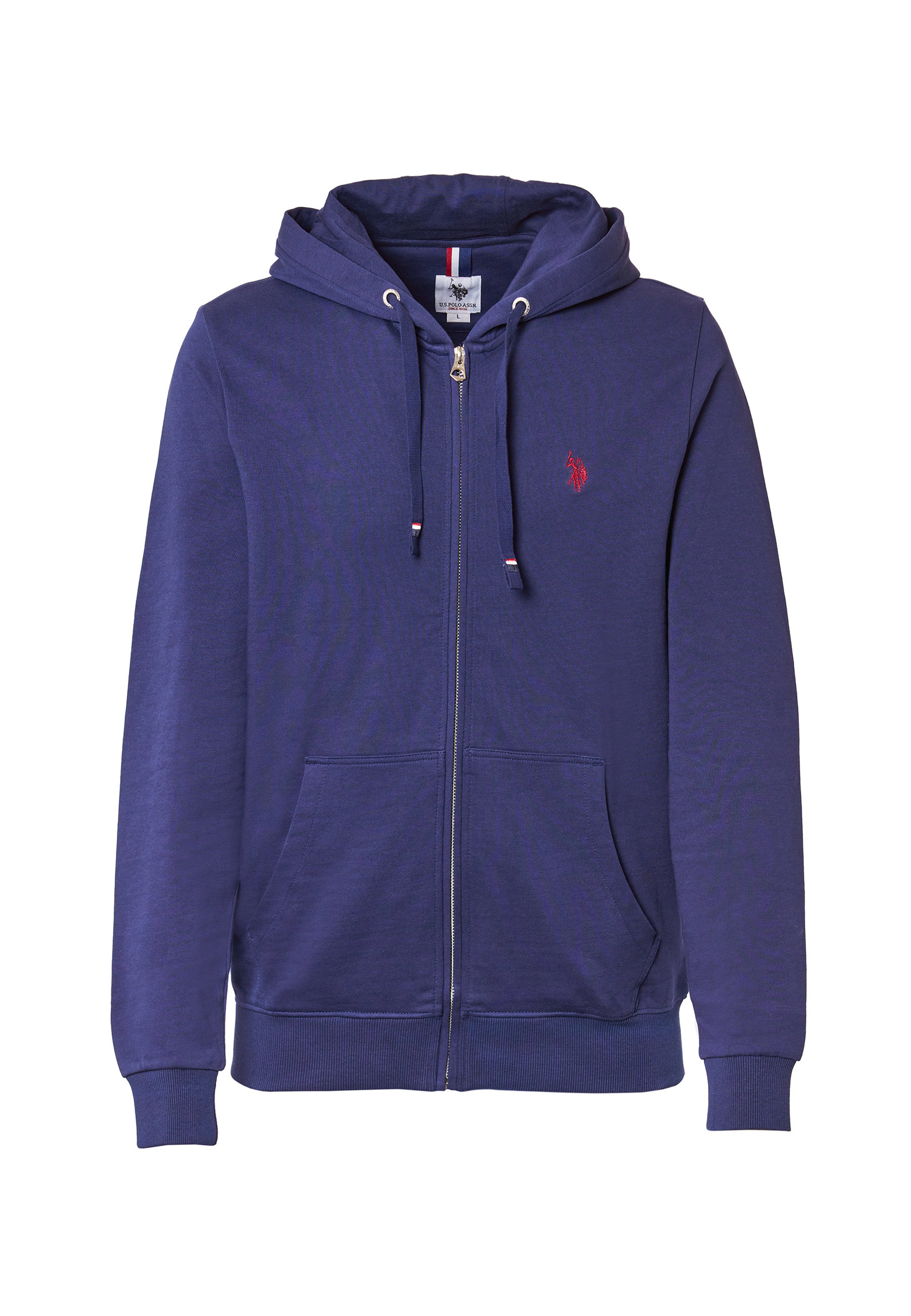 Felpa in cotone con cappuccio e chiusura zip