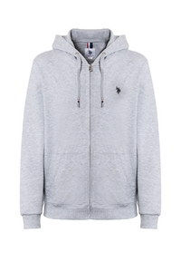 Felpa in cotone con cappuccio e chiusura zip
