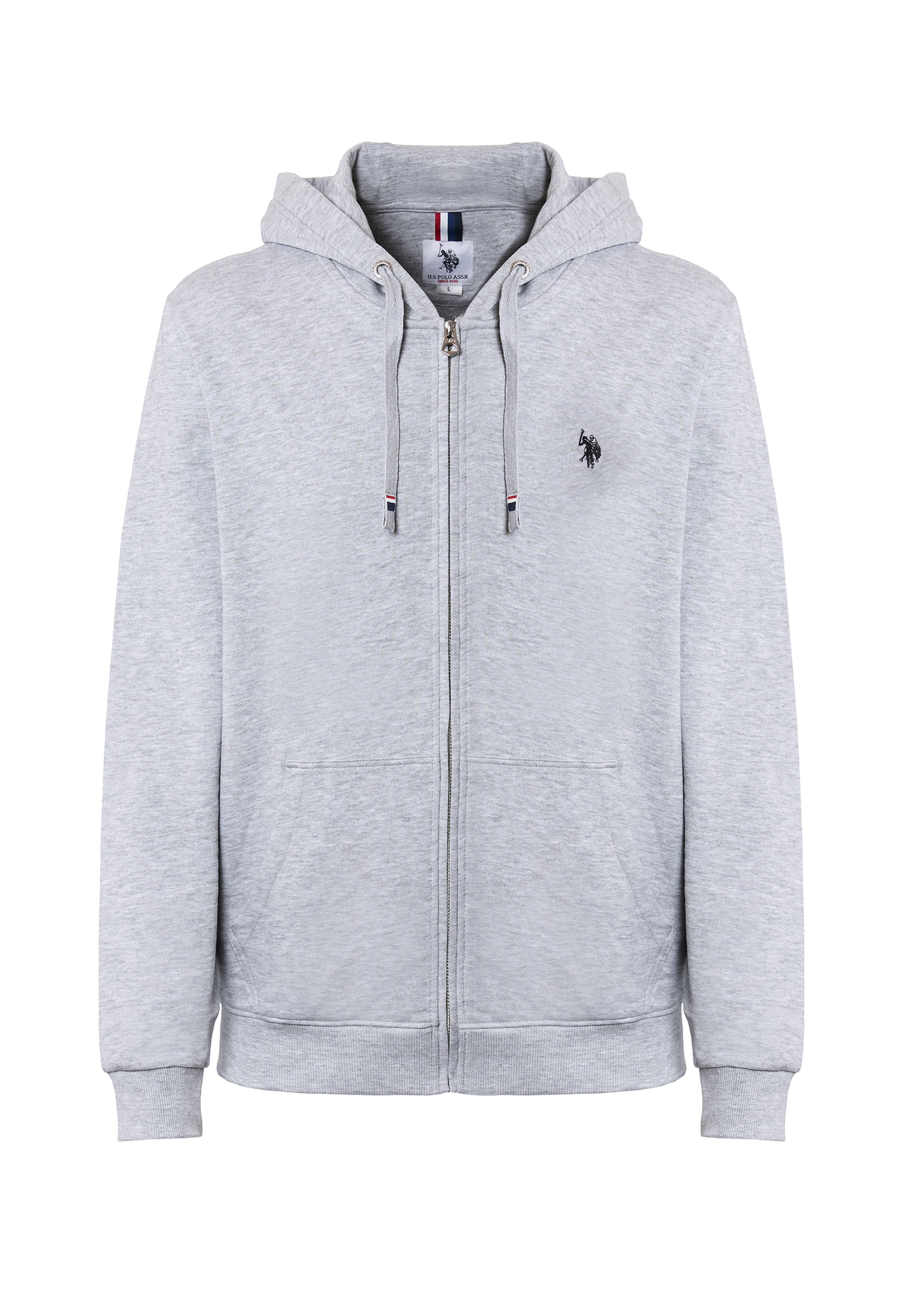 Felpa in cotone con cappuccio e chiusura zip
