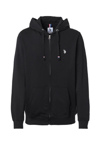 Felpa in cotone con cappuccio e chiusura zip