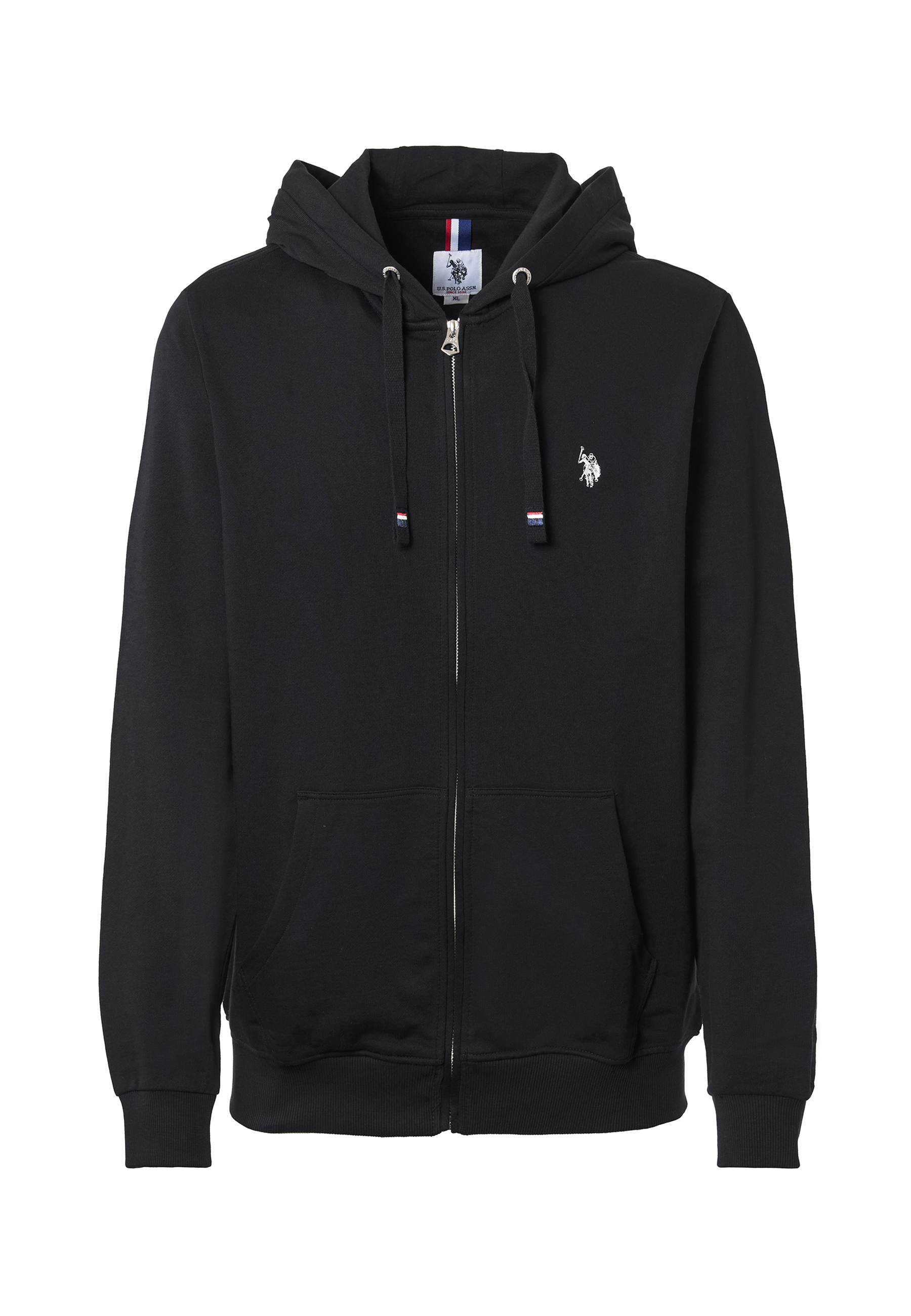 Felpa in cotone con cappuccio e chiusura zip