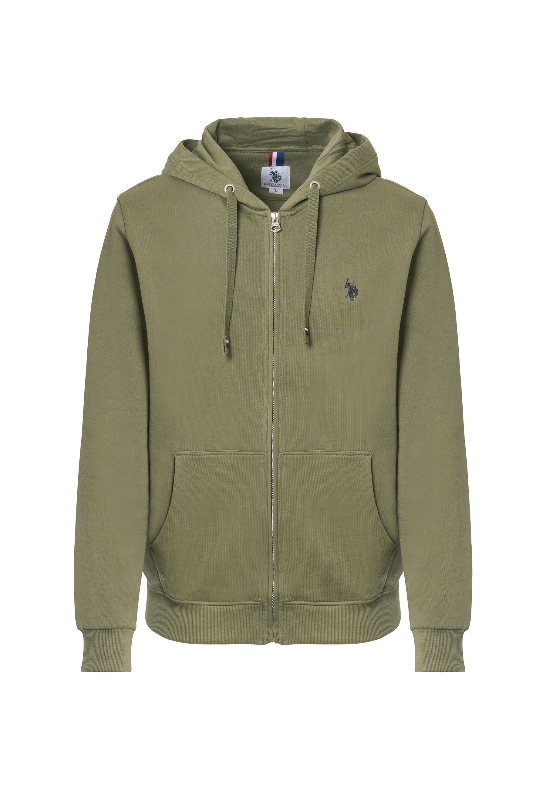 Felpa in cotone con cappuccio e chiusura zip