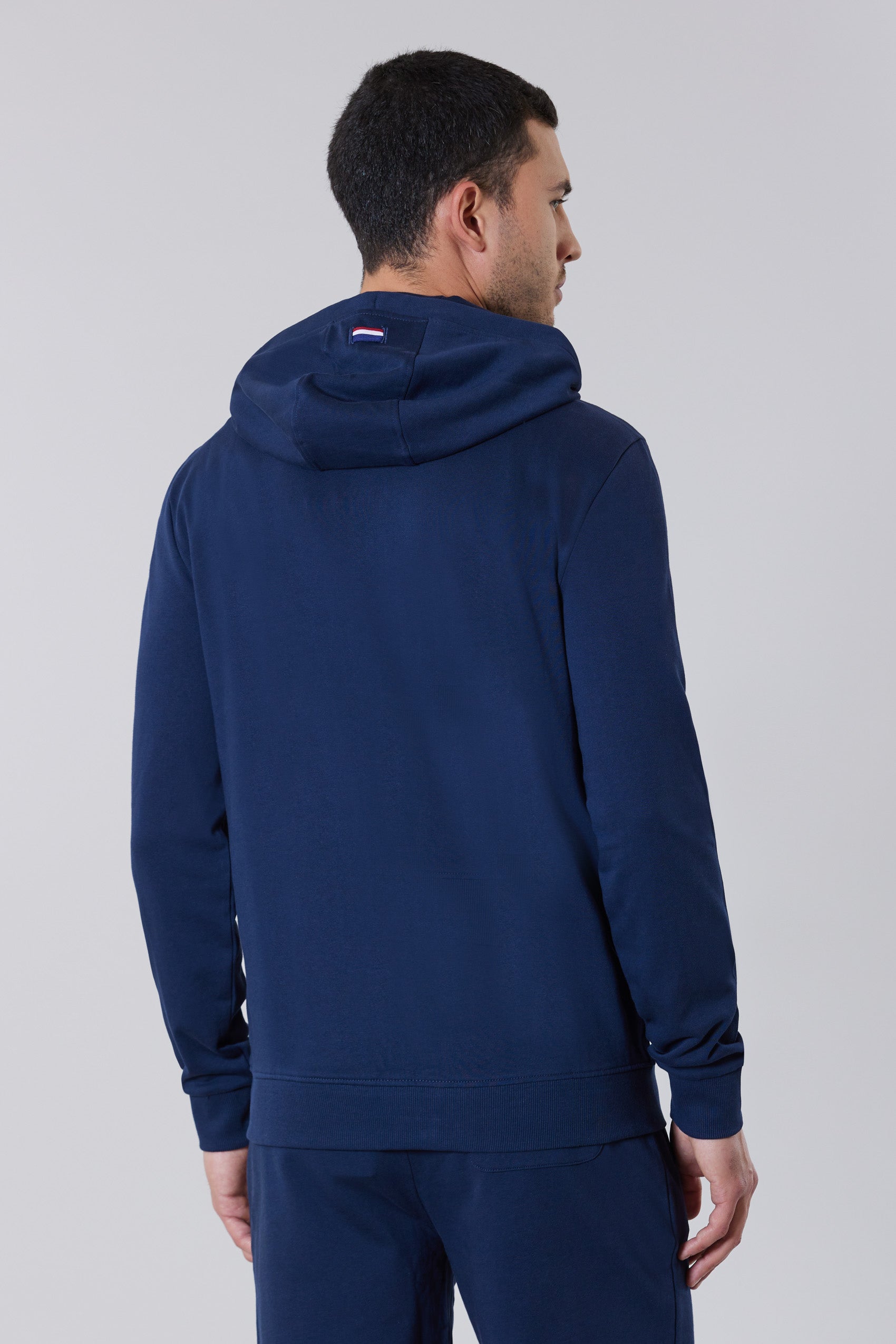 Felpa da uomo in cotone con cappuccio e chiusura zip