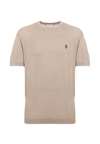 Maglia girocollo a maniche corte in cotone crepe