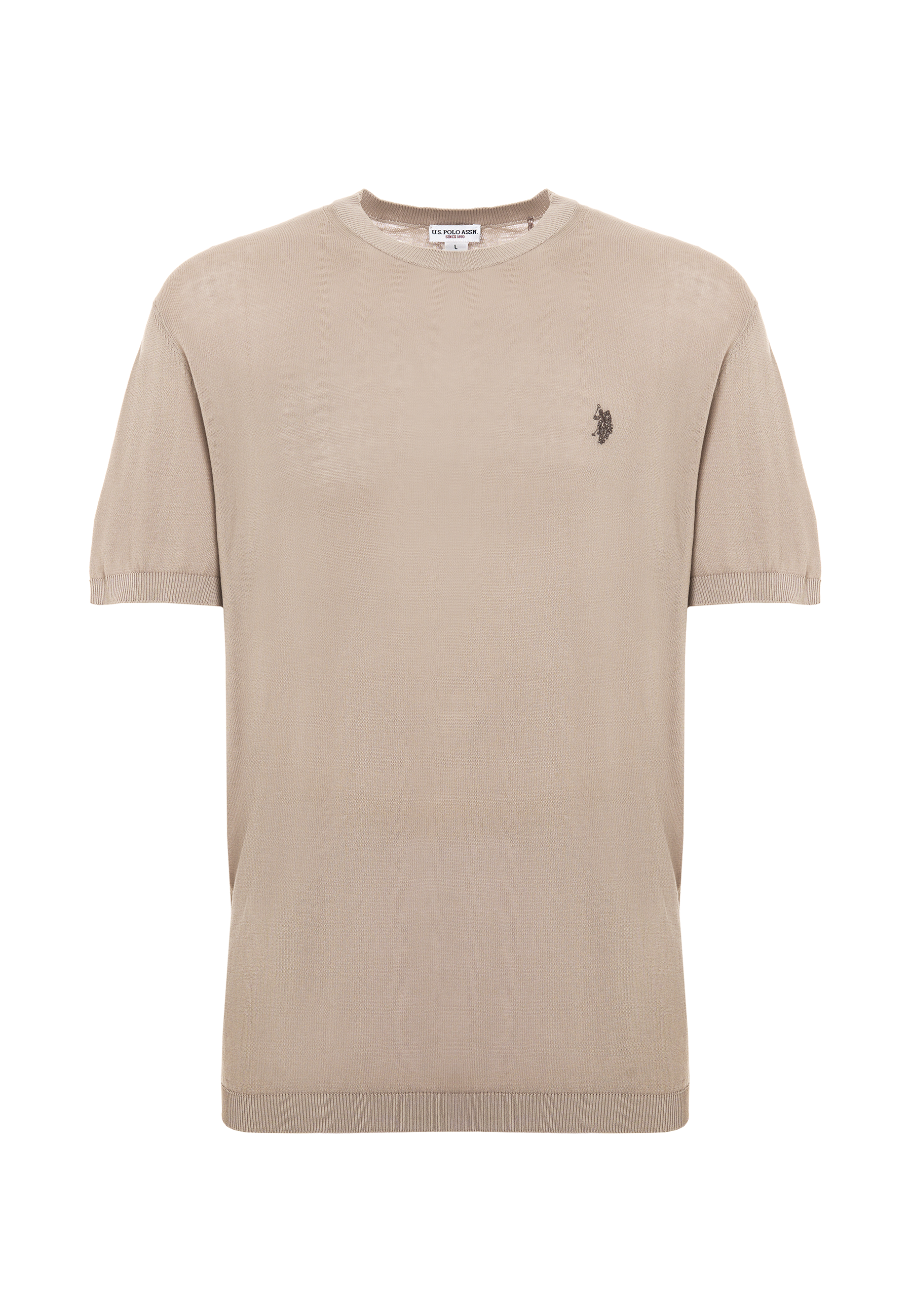 Maglia girocollo a maniche corte in cotone crepe