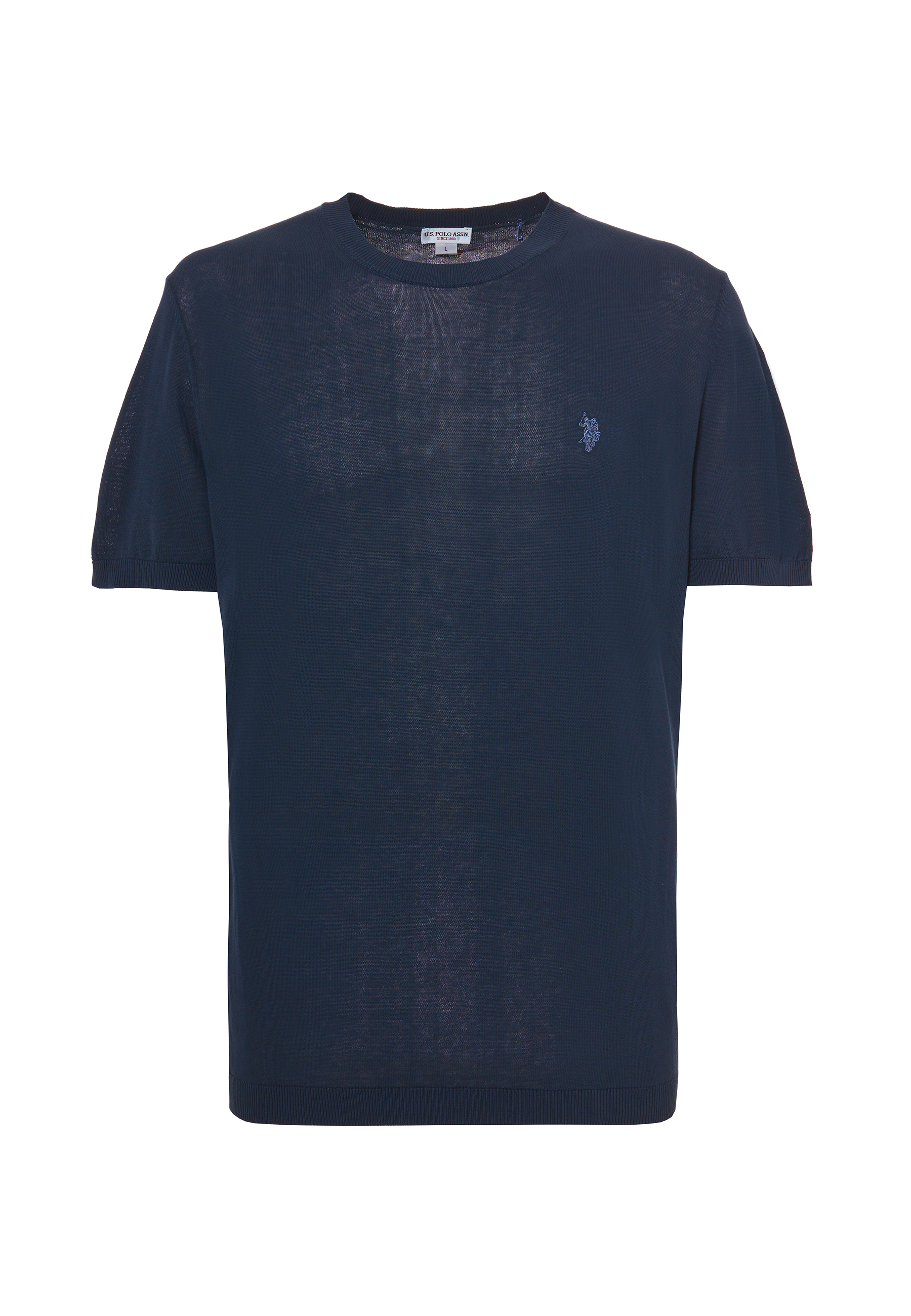 Maglia girocollo a maniche corte in cotone crepe