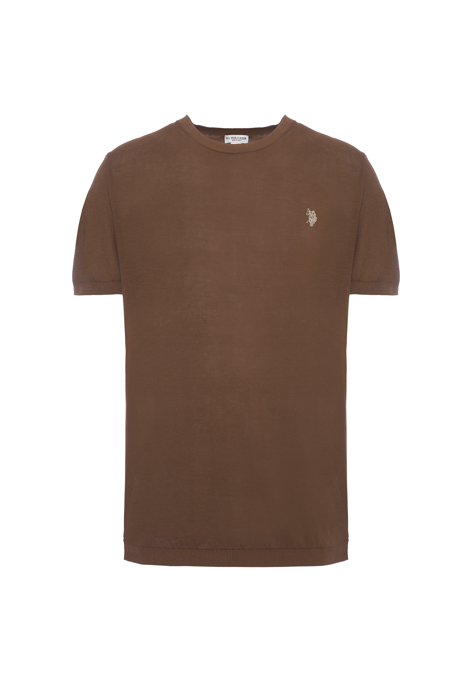 Maglia girocollo a maniche corte in cotone crepe