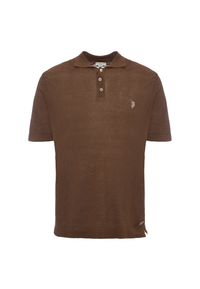 Polo shirt a maniche corte misto cotone organico e lino