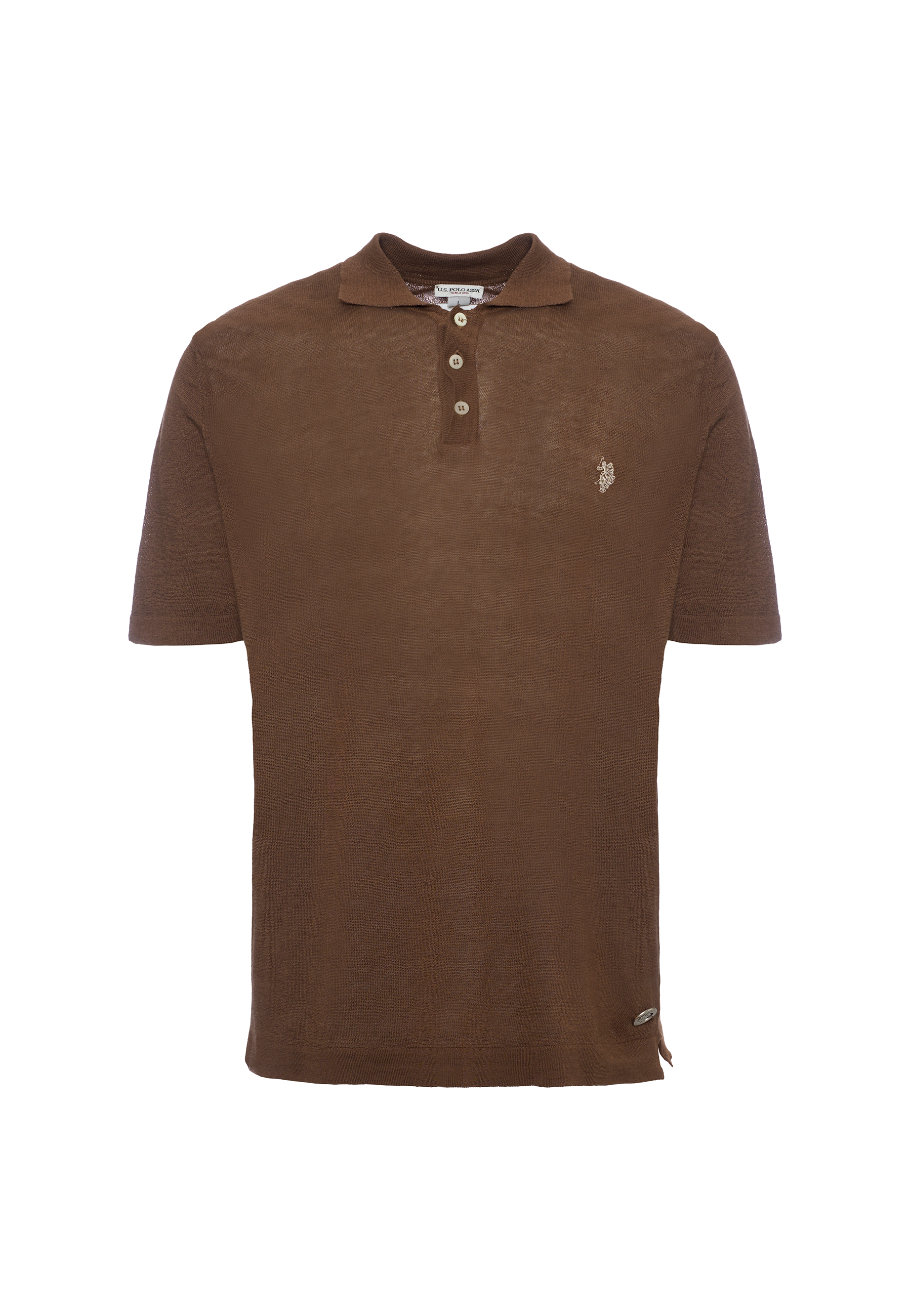 Polo shirt a maniche corte misto cotone organico e lino