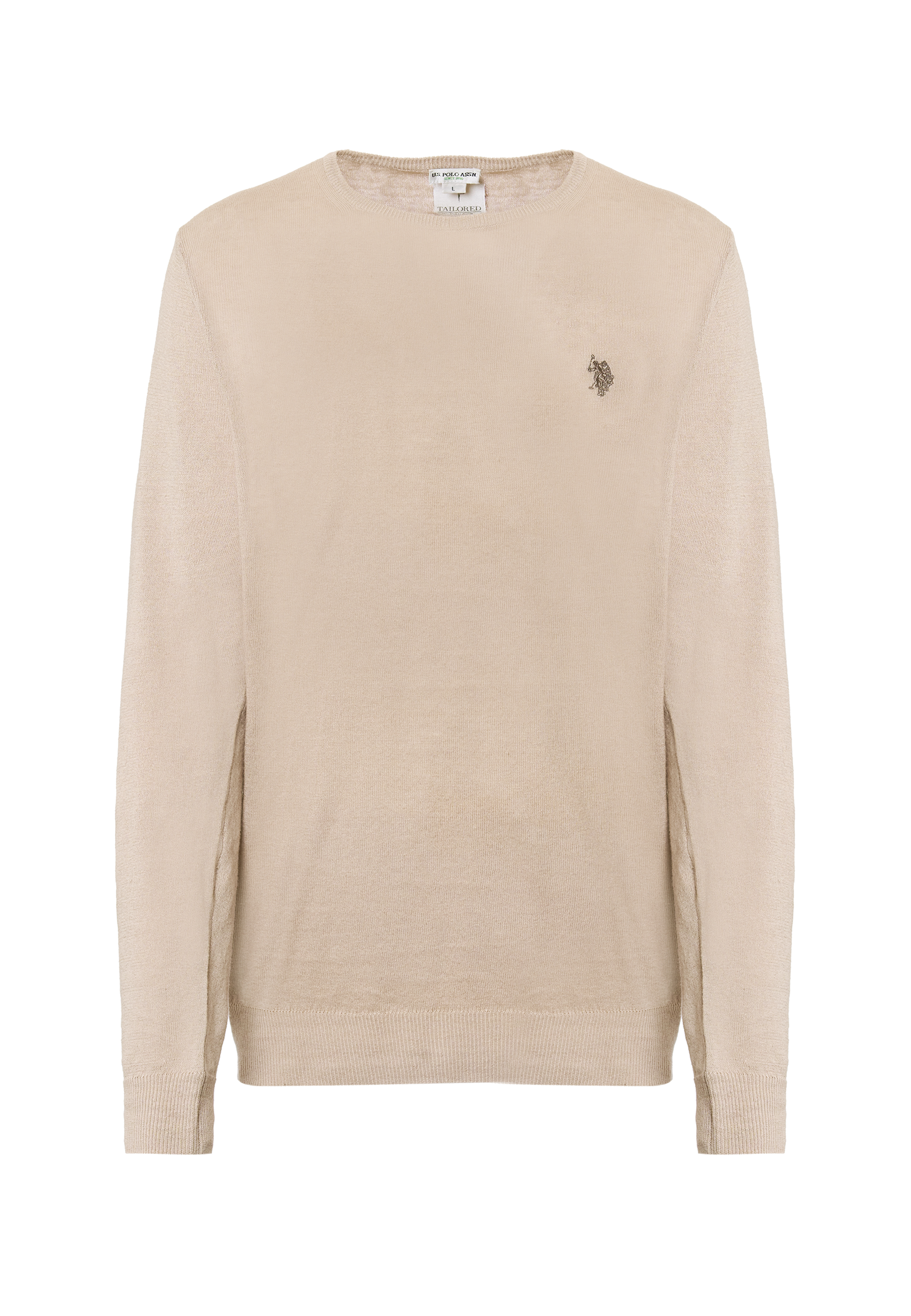 Maglia girocollo misto cotone e lino