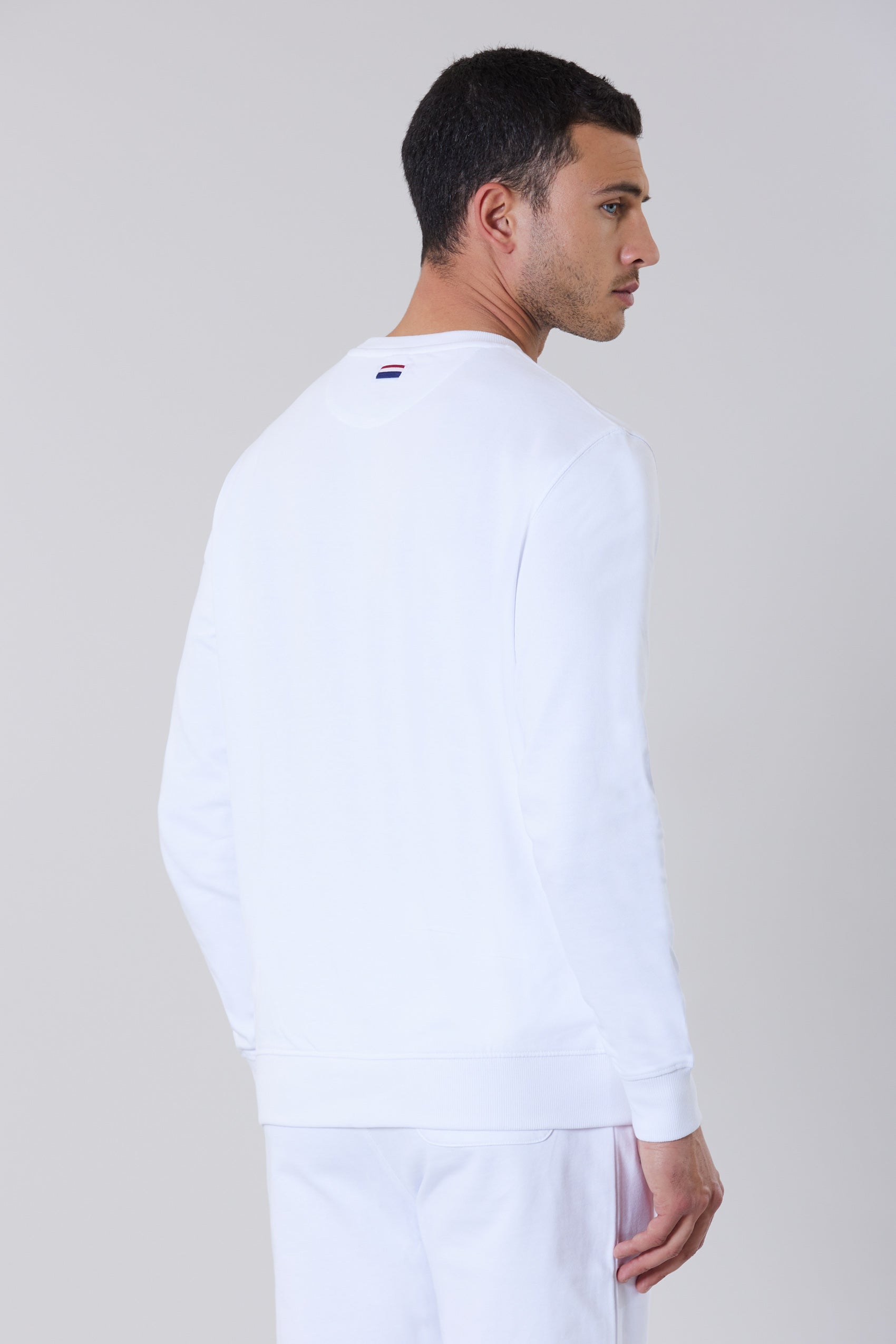 Felpa girocollo in cotone con logo