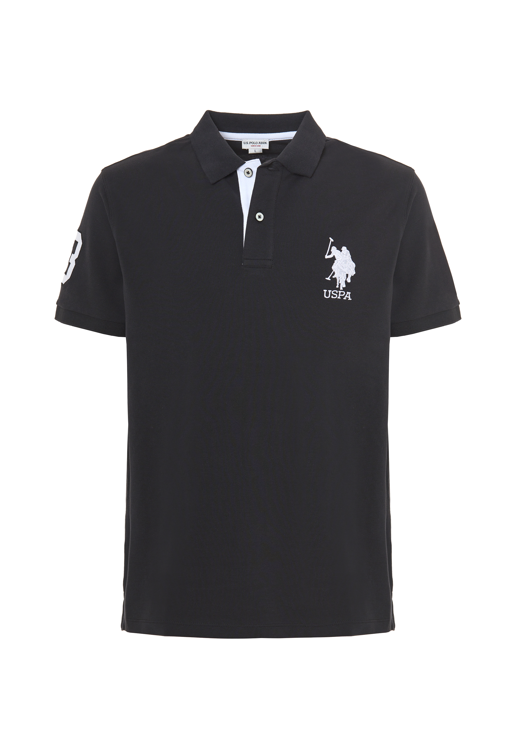 Polo shirt a maniche corte in cotone piquet con logo e numero