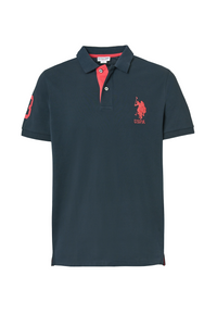 Polo shirt a maniche corte in cotone piquet con logo e numero