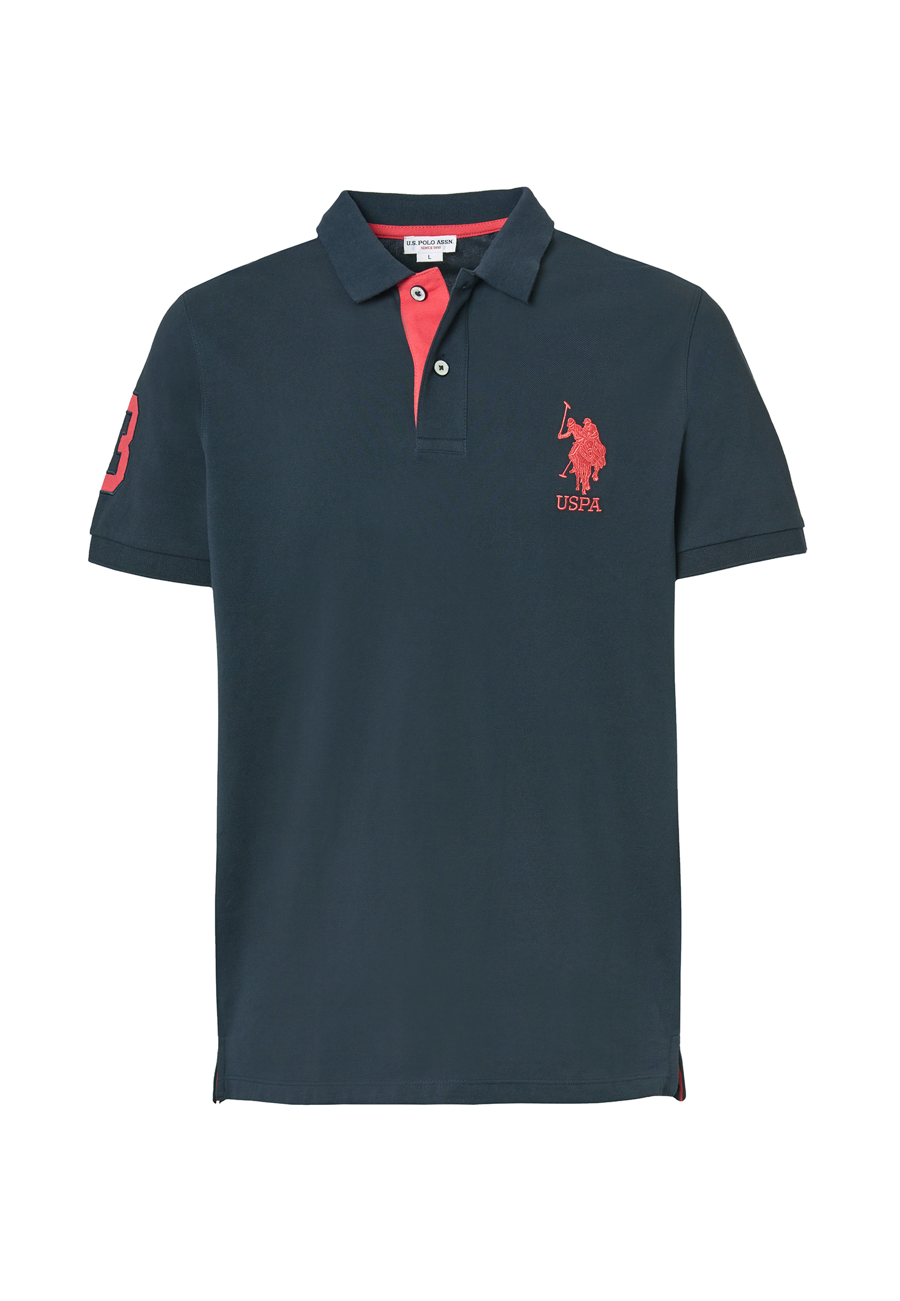 Polo shirt a maniche corte in cotone piquet con logo e numero