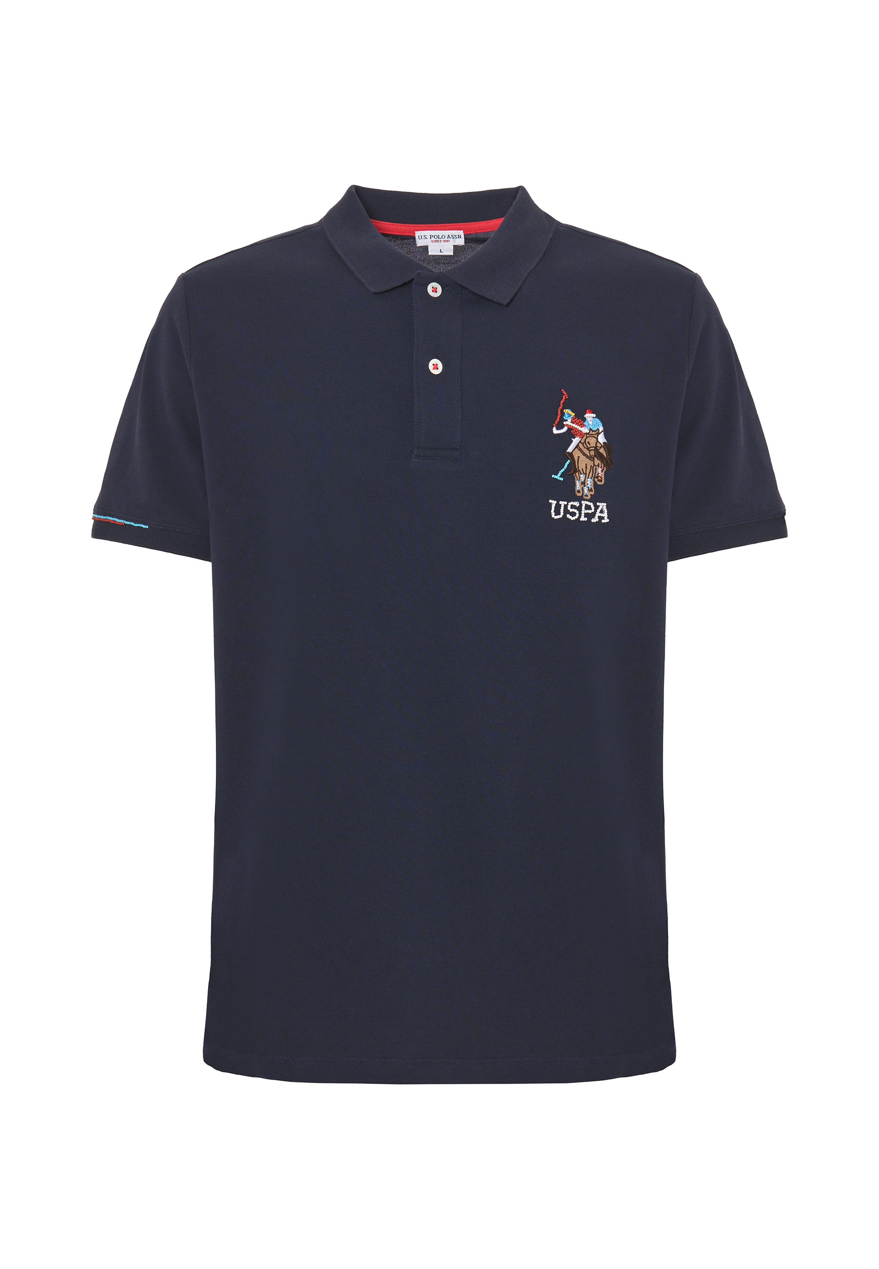 Polo shirt a maniche corte in cotone piquet con logo colorato