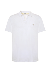 Polo shirt a maniche corte misto cotone e lino con logo