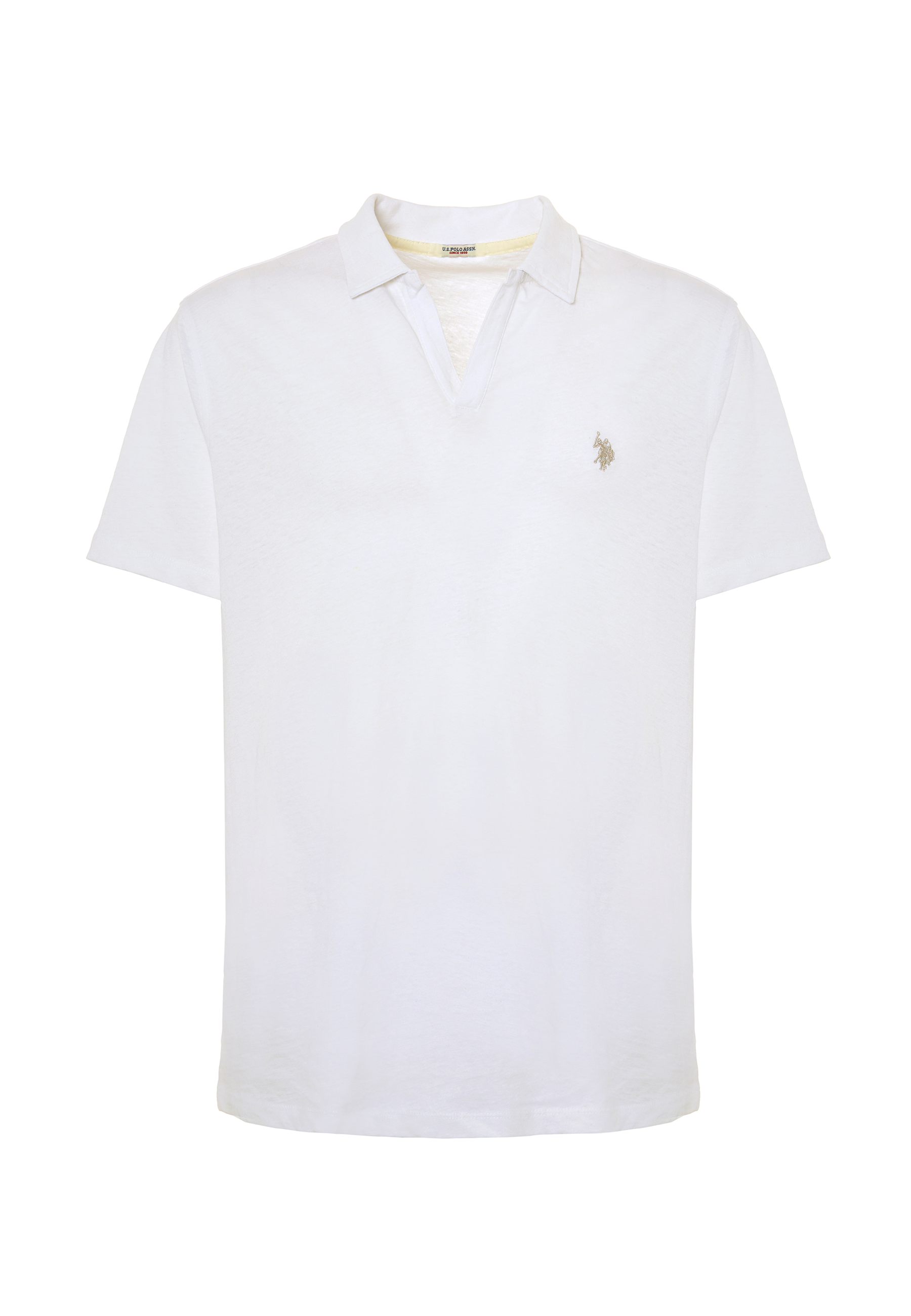 Polo shirt a maniche corte misto cotone e lino con logo