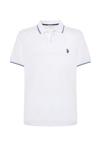 Polo shirt a maniche corte in cotone light con dettagli su maniche e colletto