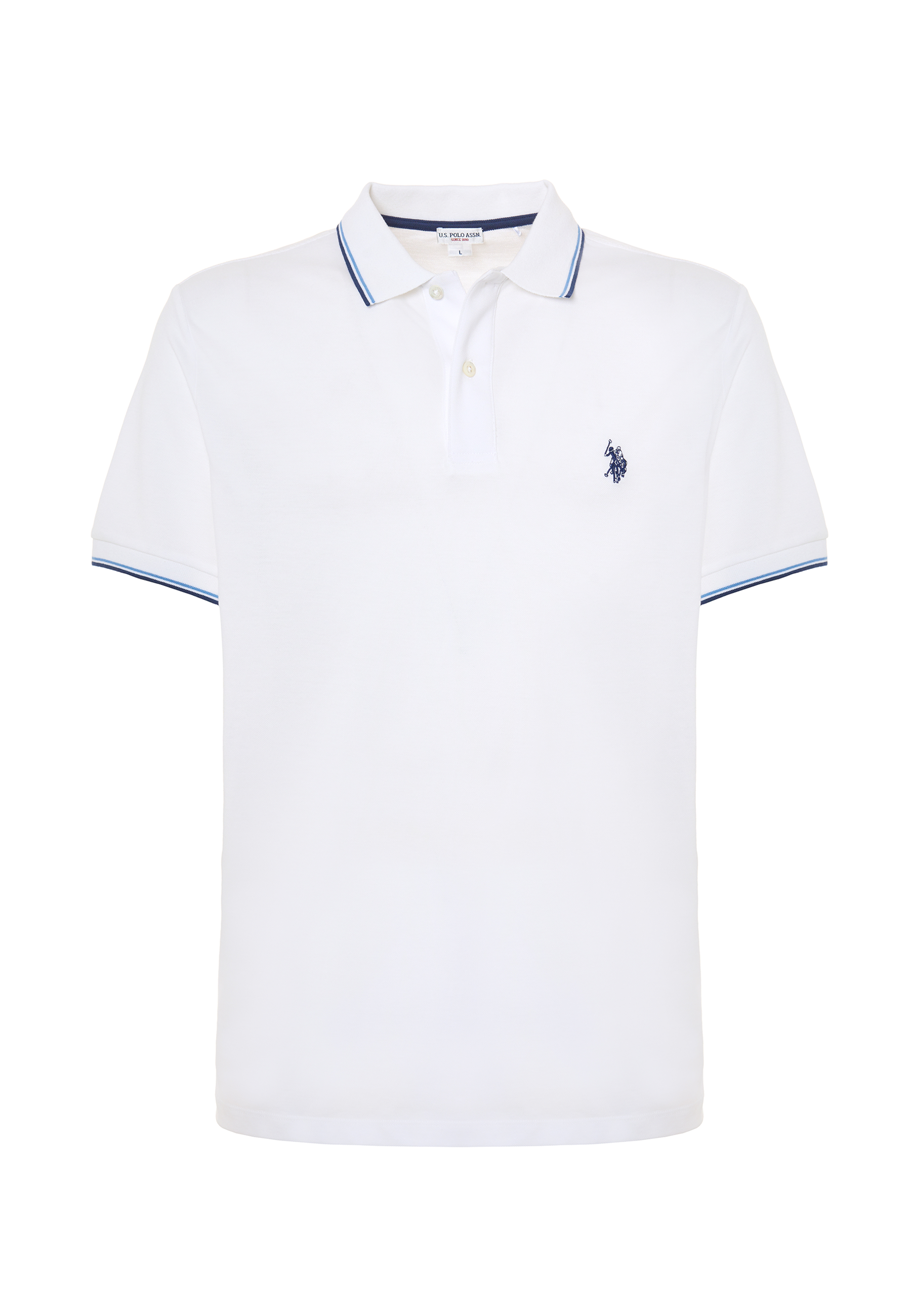 Polo shirt a maniche corte in cotone light con dettagli su maniche e colletto