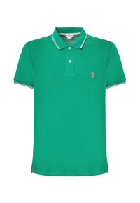 Polo shirt a maniche corte in cotone light con dettagli su maniche e colletto