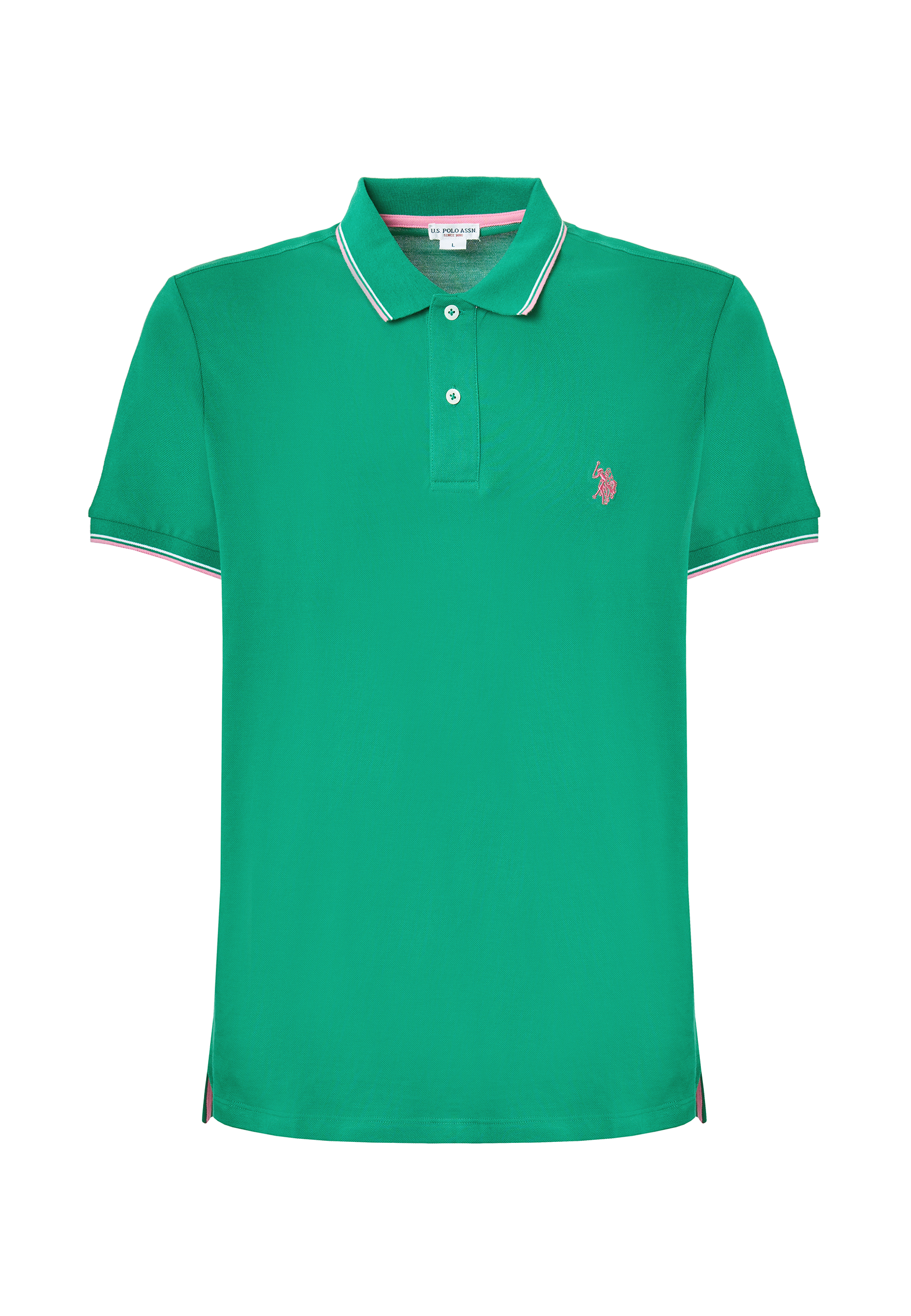 Polo shirt a maniche corte in cotone light con dettagli su maniche e colletto