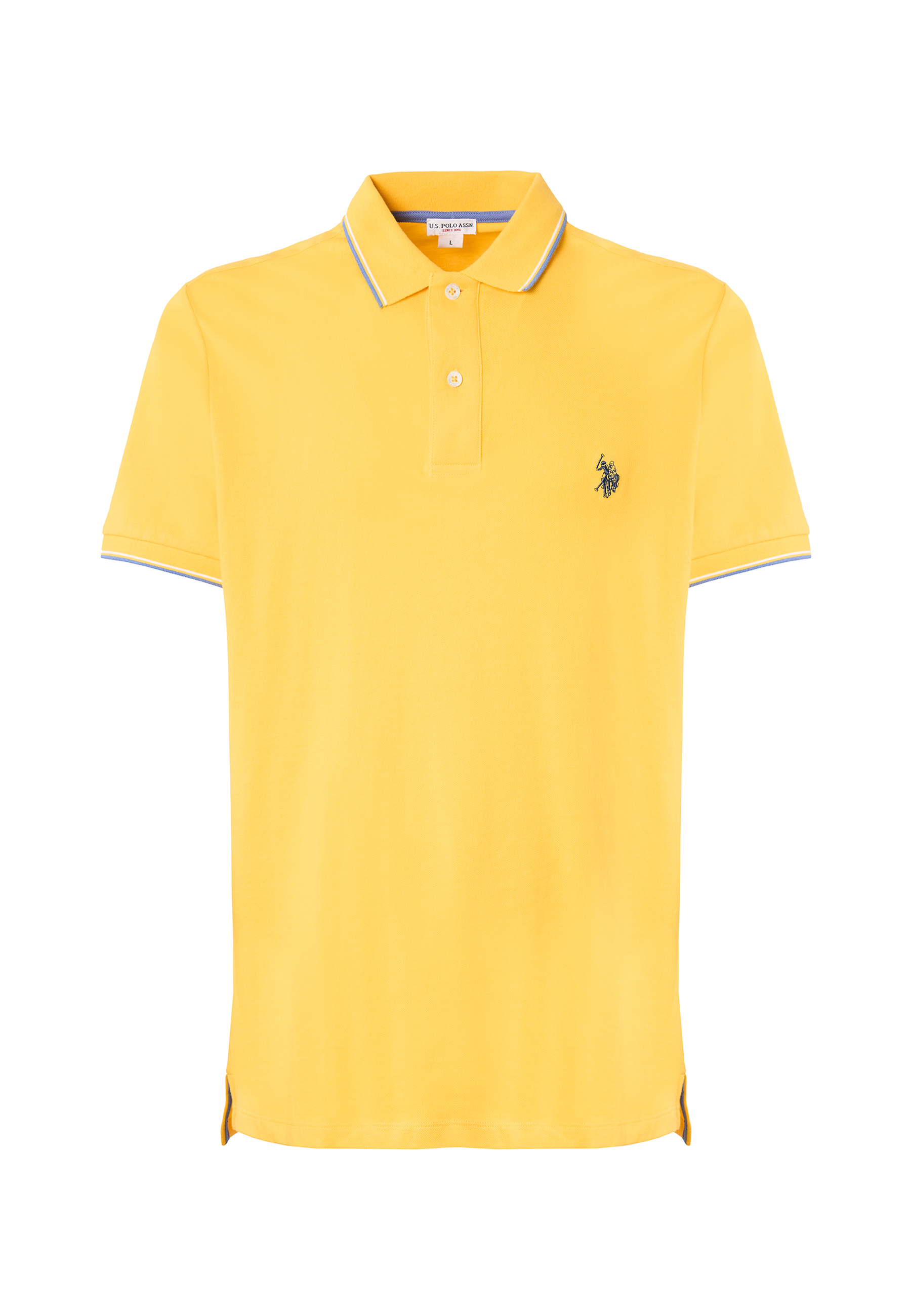 Polo shirt a maniche corte in cotone light con dettagli su maniche e colletto