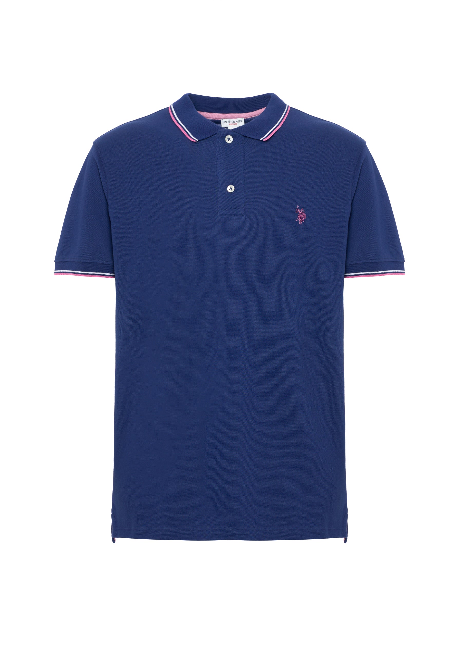 Polo shirt a maniche corte in cotone light con dettagli su maniche e colletto