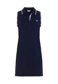 Abito smanicato in cotone stretch micropiquet