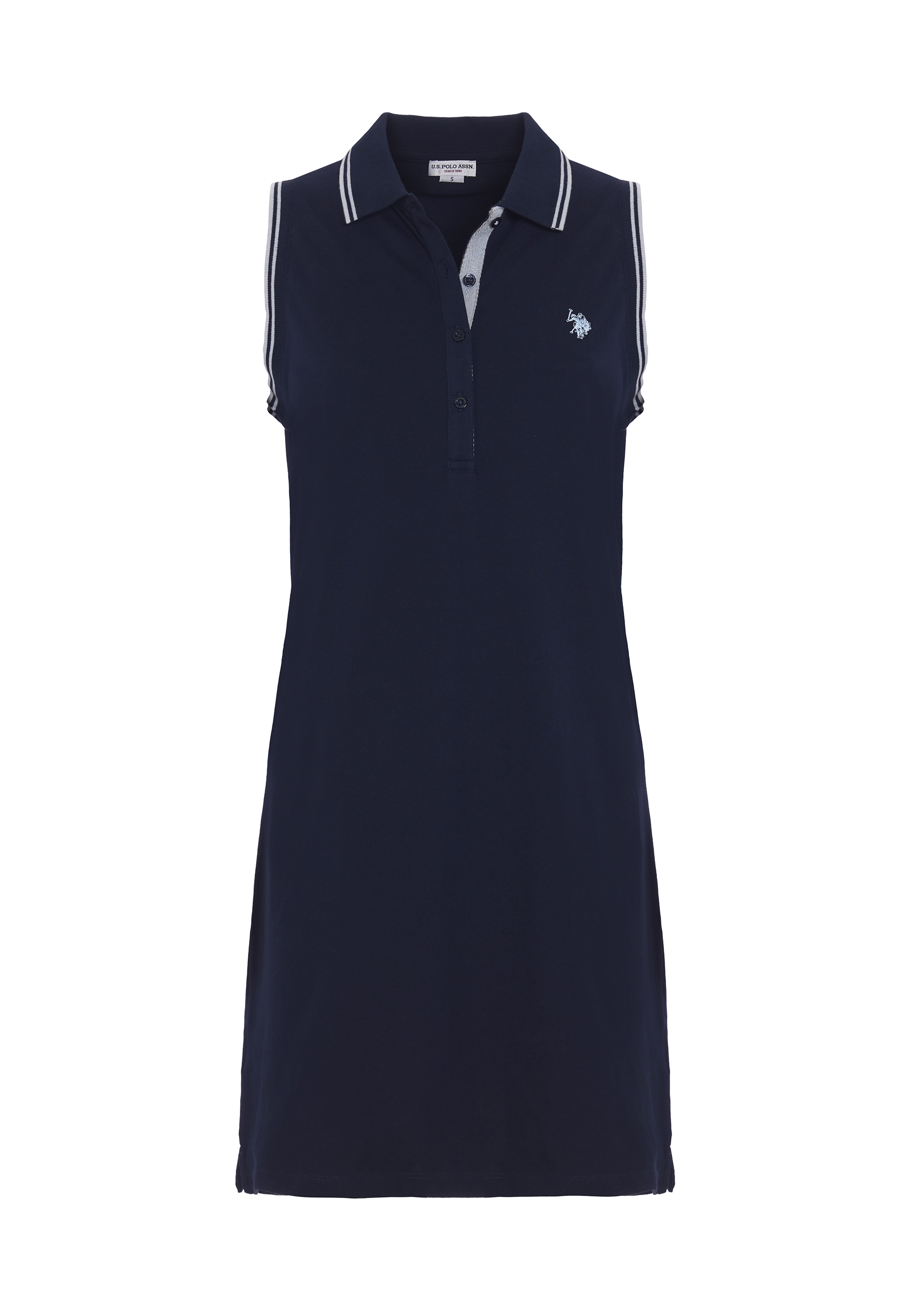 Abito smanicato in cotone stretch micropiquet