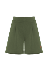 Pantalone corto french terry di felpa in cotone stretch