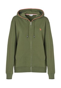 Felpa french terry con cappuccio in cotone light stretch