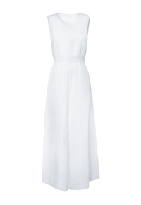 Tuta lunga smanicata in misto viscosa e lino