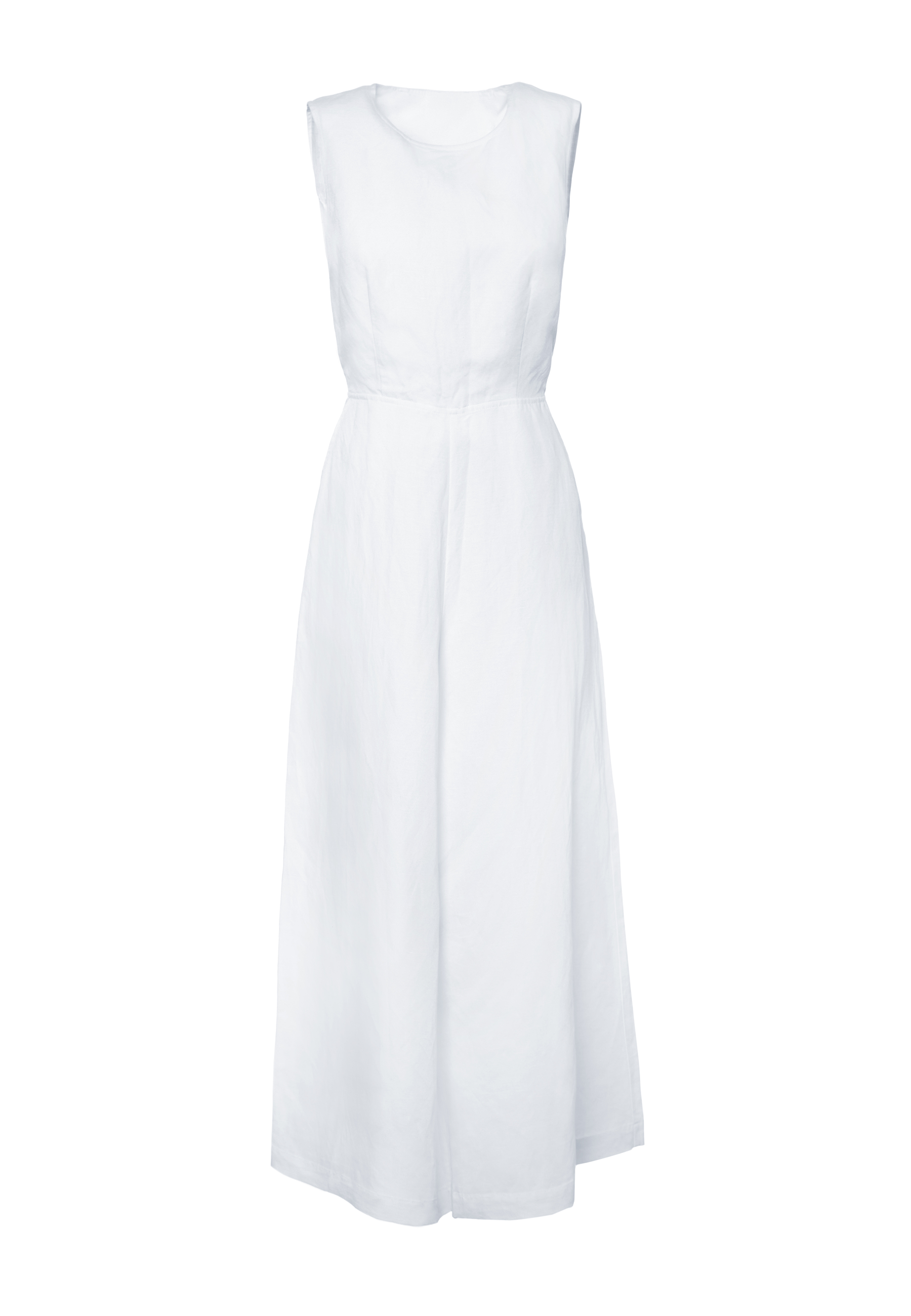 Tuta lunga smanicata in misto viscosa e lino