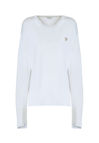 Maglia girocollo in cotone overdyed