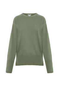 Maglia girocollo in cotone overdyed