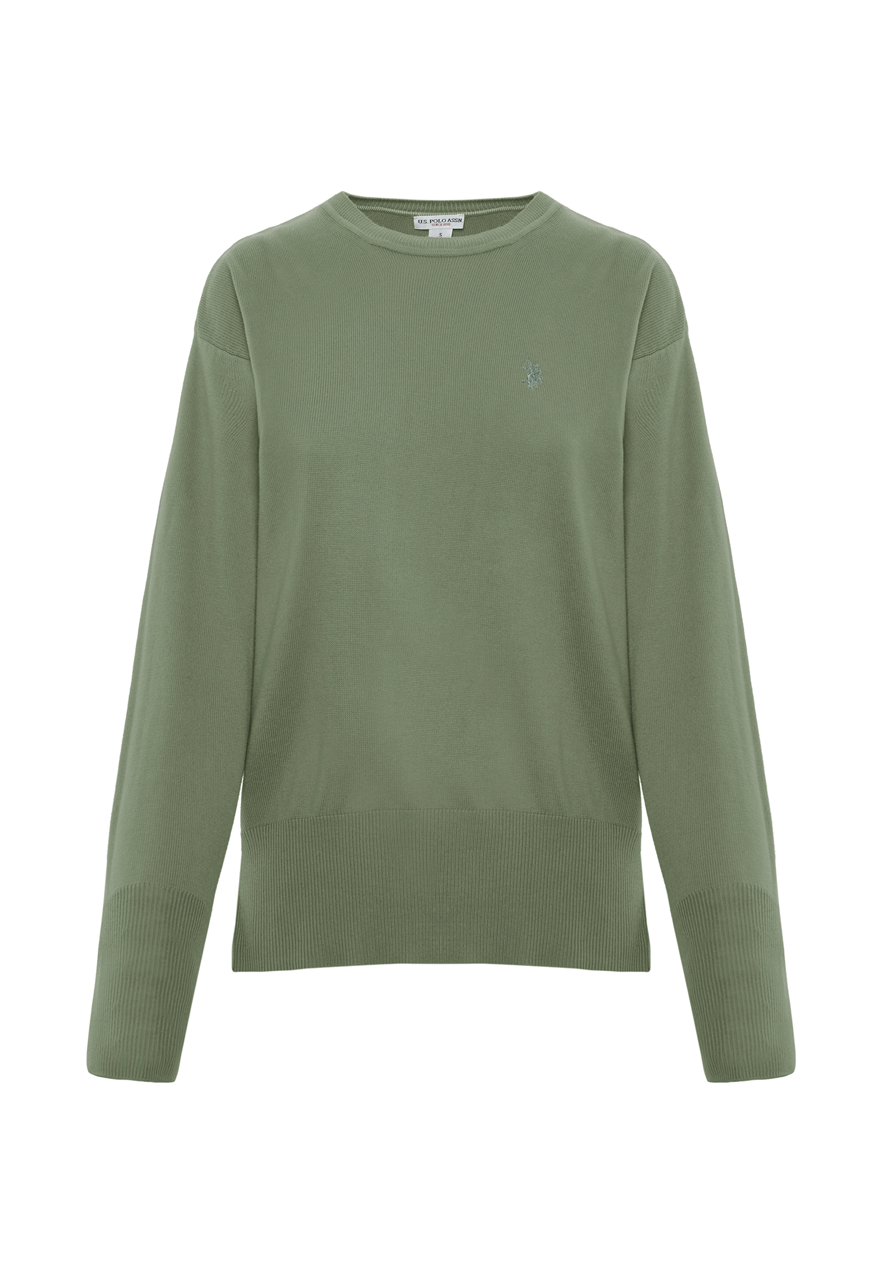 Maglia girocollo in cotone overdyed