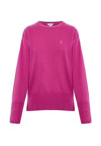 Maglia girocollo in cotone overdyed