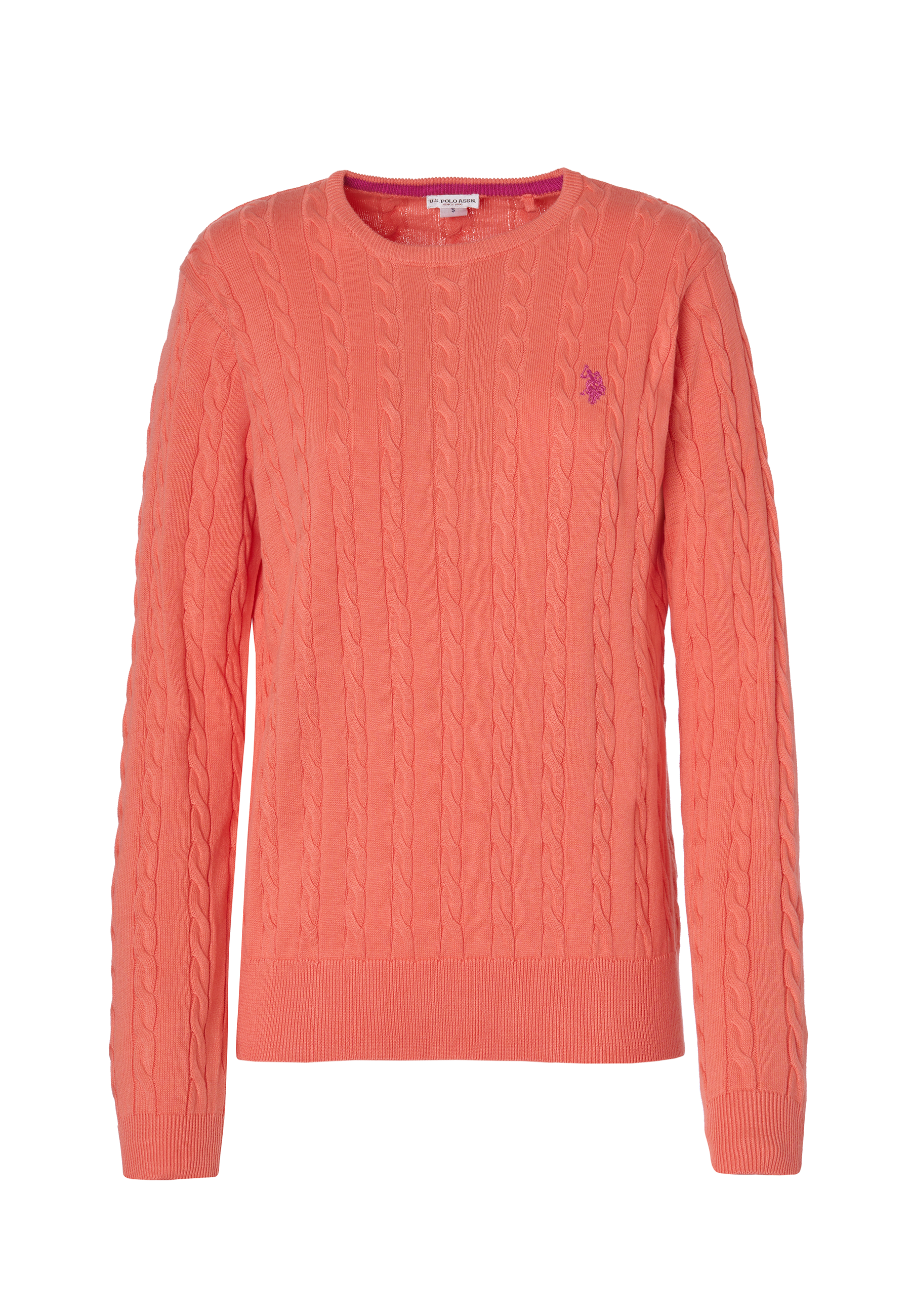 Maglia girocollo a treccia in cotone light